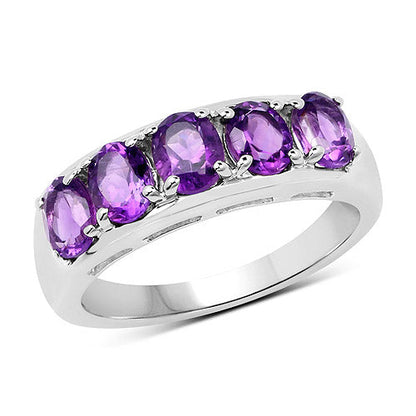 1.70 Carat Genuine  Amethyst .925 Sterling Silver Ring Bids.com