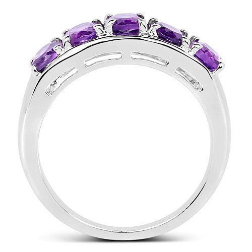 1.70 Carat Genuine  Amethyst .925 Sterling Silver Ring Bids.com