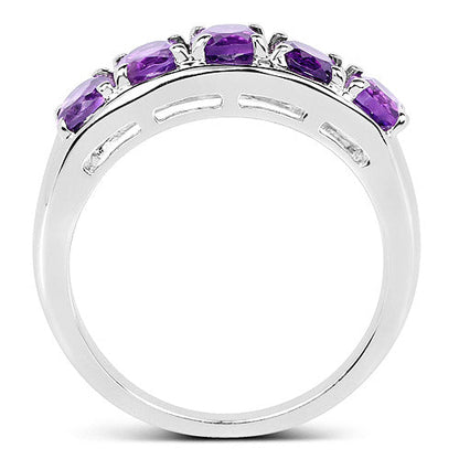 1.70 Carat Genuine  Amethyst .925 Sterling Silver Ring Bids.com