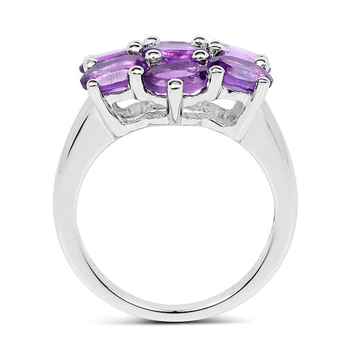 3.01 Carat Genuine  Amethyst .925 Sterling Silver Ring Bids.com