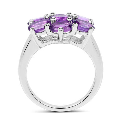 3.01 Carat Genuine  Amethyst .925 Sterling Silver Ring Bids.com