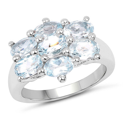 3.57 Carat Genuine  Blue Topaz .925 Sterling Silver Ring Bids.com