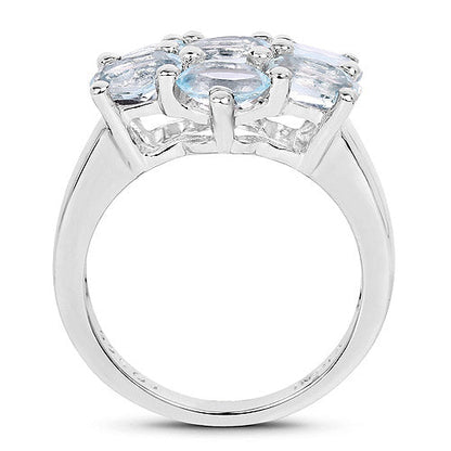 3.57 Carat Genuine  Blue Topaz .925 Sterling Silver Ring Bids.com