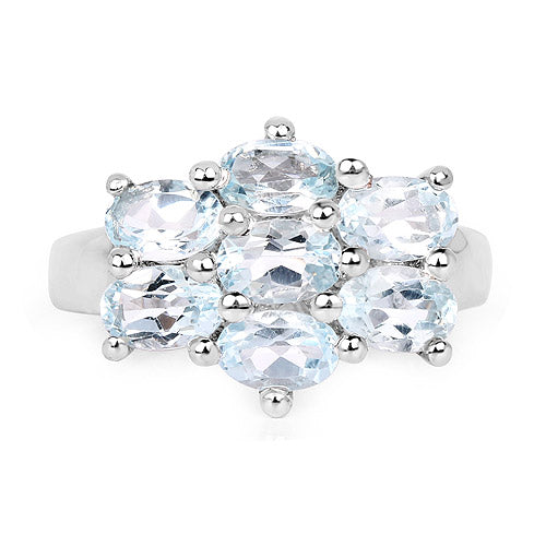 3.57 Carat Genuine  Blue Topaz .925 Sterling Silver Ring Bids.com
