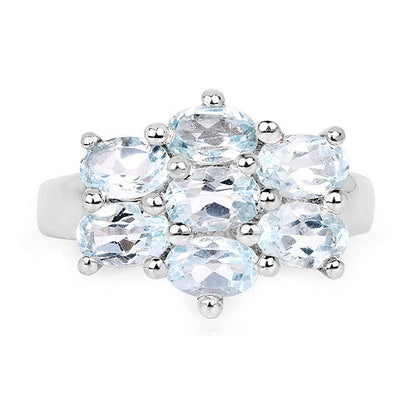 3.57 Carat Genuine  Blue Topaz .925 Sterling Silver Ring Bids.com