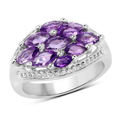 1.91 Carat Genuine  Amethyst .925 Sterling Silver Ring Bids.com