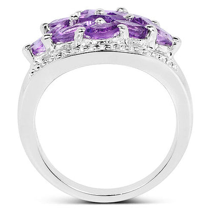 1.91 Carat Genuine  Amethyst .925 Sterling Silver Ring Bids.com