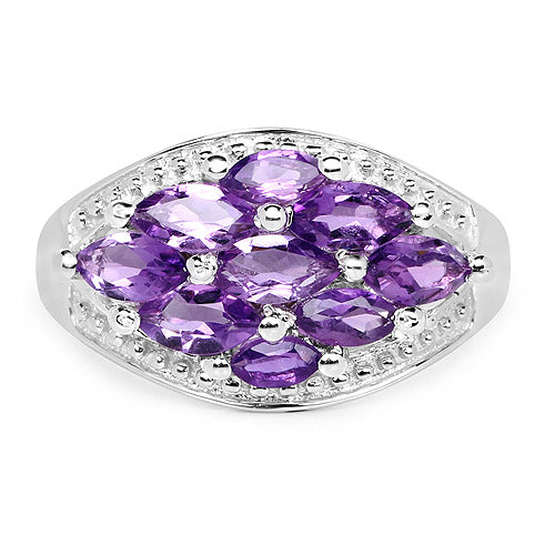 1.91 Carat Genuine  Amethyst .925 Sterling Silver Ring Bids.com