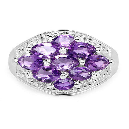 1.91 Carat Genuine  Amethyst .925 Sterling Silver Ring Bids.com
