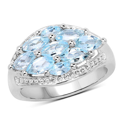 2.50 Carat Genuine  Blue Topaz .925 Sterling Silver Ring Bids.com