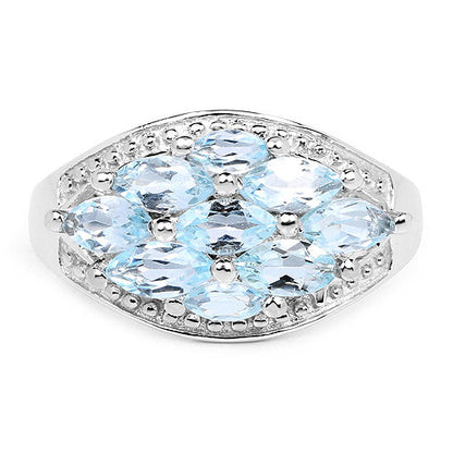 2.50 Carat Genuine  Blue Topaz .925 Sterling Silver Ring Bids.com