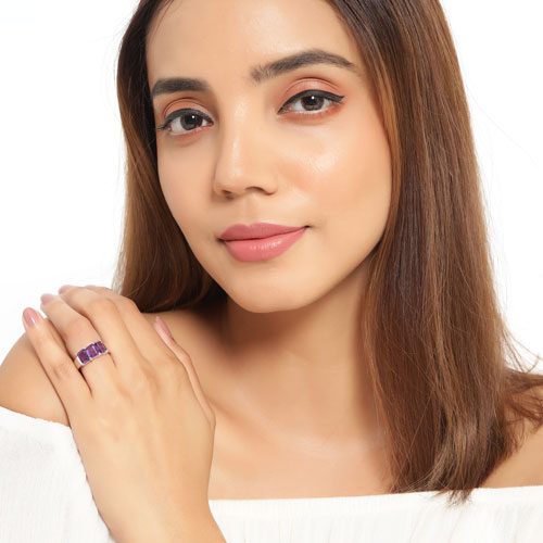 2.85 Carat Genuine Amethyst .925 Sterling Silver Ring Bids.com