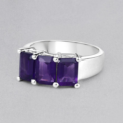 2.85 Carat Genuine Amethyst .925 Sterling Silver Ring Bids.com