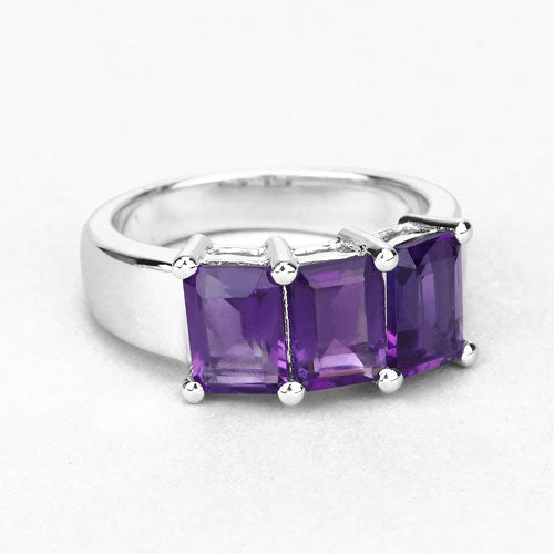 2.85 Carat Genuine Amethyst .925 Sterling Silver Ring Bids.com