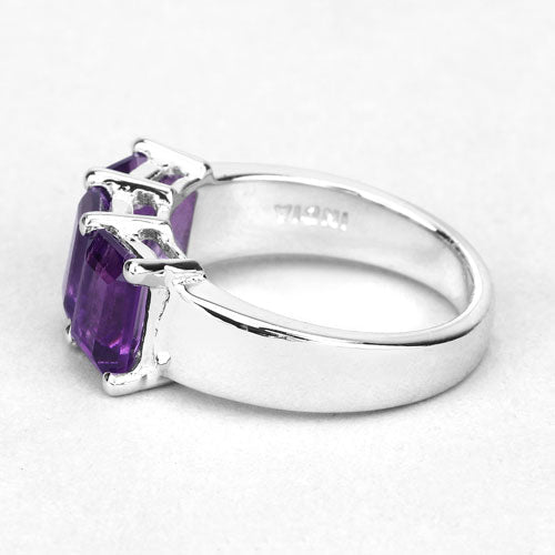 2.85 Carat Genuine Amethyst .925 Sterling Silver Ring Bids.com