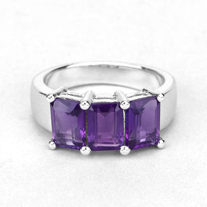 2.85 Carat Genuine Amethyst .925 Sterling Silver Ring Bids.com