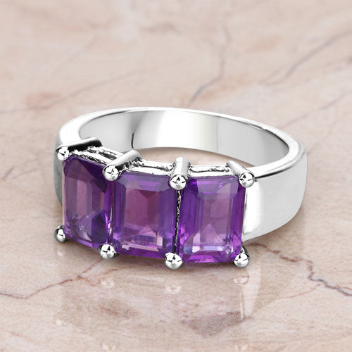 2.85 Carat Genuine Amethyst .925 Sterling Silver Ring Bids.com