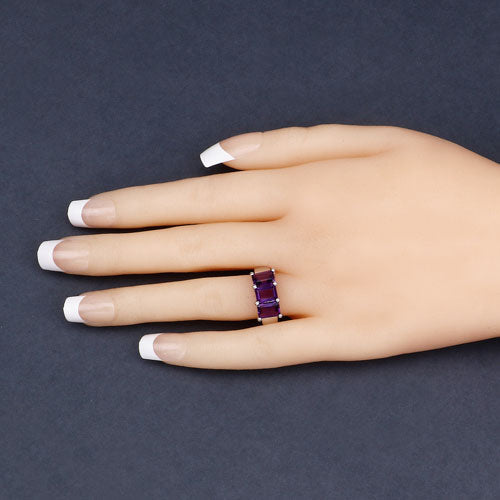 2.85 Carat Genuine Amethyst .925 Sterling Silver Ring Bids.com