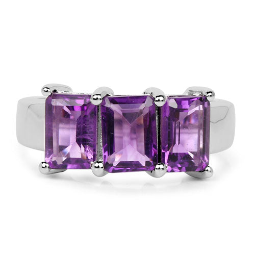 2.85 Carat Genuine Amethyst .925 Sterling Silver Ring Bids.com