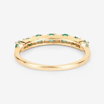 0.41 Carat Genuine Zambian Emerald and White Diamond 14K Yellow Gold Ring Bids.com