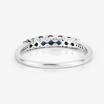 0.45 Carat Genuine Blue Sapphire and White Diamond 14K White Gold Ring Bids.com