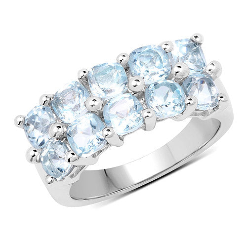 3.60 Carat Genuine  Blue Topaz .925 Sterling Silver Ring Bids.com