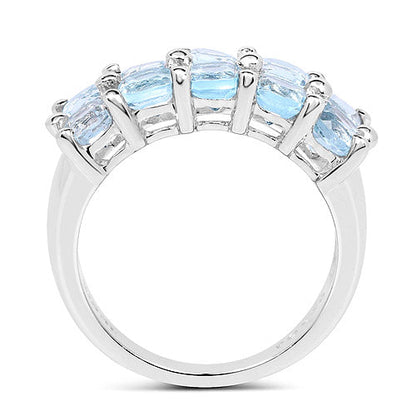 3.60 Carat Genuine  Blue Topaz .925 Sterling Silver Ring Bids.com