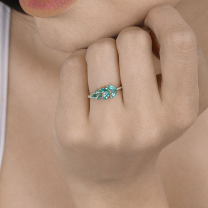 0.68 Carat Genuine Zambian Emerald and White Diamond 14K Yellow Gold Ring Bids.com