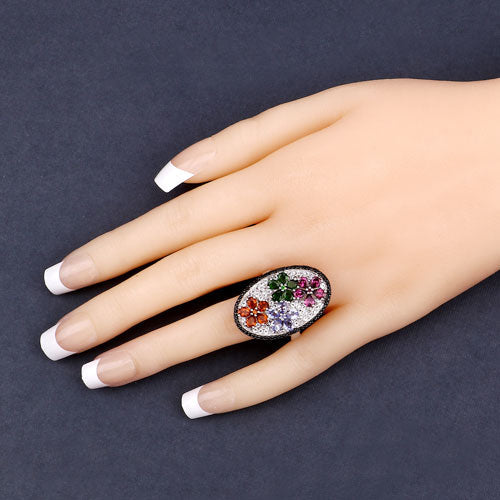 5.01 Carat Genuine Multi Stones .925 Sterling Silver Ring Bids.com