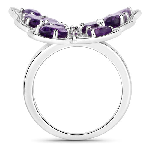 4.32 Carat Genuine Amethyst .925 Sterling Silver Ring Bids.com
