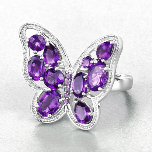 4.32 Carat Genuine Amethyst .925 Sterling Silver Ring Bids.com