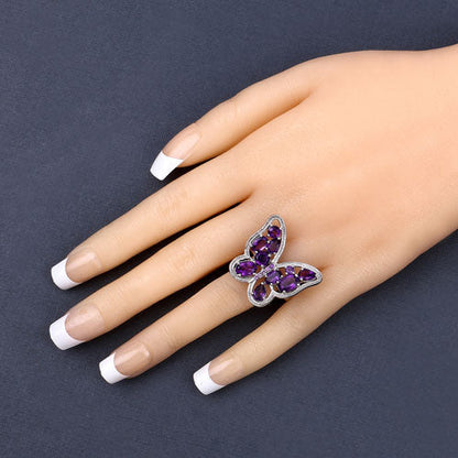 4.32 Carat Genuine Amethyst .925 Sterling Silver Ring Bids.com