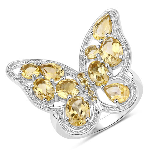 4.43 Carat Genuine Citrine .925 Sterling Silver Ring Bids.com