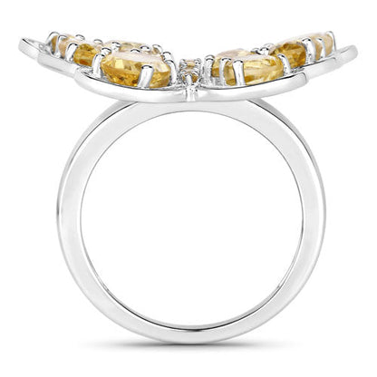4.43 Carat Genuine Citrine .925 Sterling Silver Ring Bids.com
