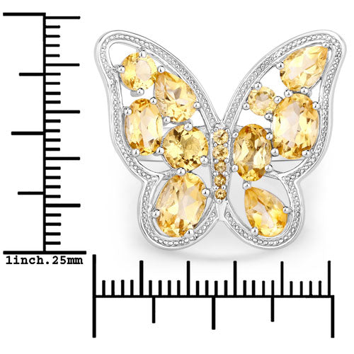 4.43 Carat Genuine Citrine .925 Sterling Silver Ring Bids.com