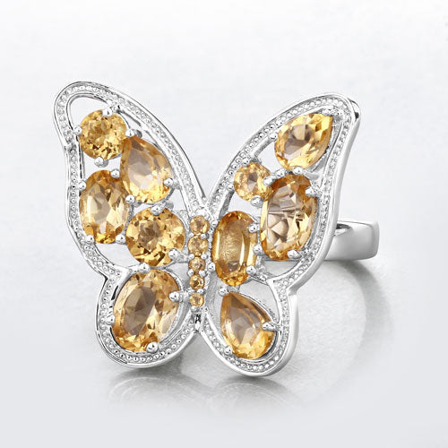 4.43 Carat Genuine Citrine .925 Sterling Silver Ring Bids.com