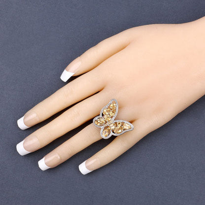 4.43 Carat Genuine Citrine .925 Sterling Silver Ring Bids.com