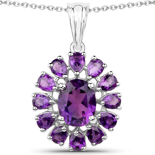 11.60 Carat Genuine Amethyst and White Topaz .925 Sterling Silver 3 Piece Jewelry Set (Ring, Earrings, and Pendant w/ Chain) Bids.com