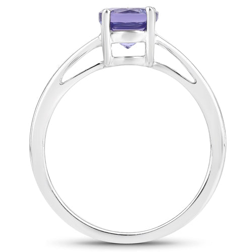 0.95 Carat Genuine Tanzanite .925 Sterling Silver Ring Bids.com