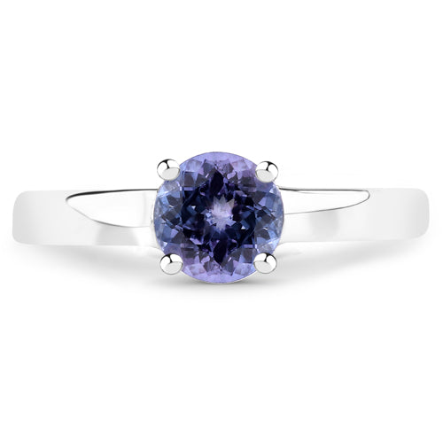 0.95 Carat Genuine Tanzanite .925 Sterling Silver Ring Bids.com