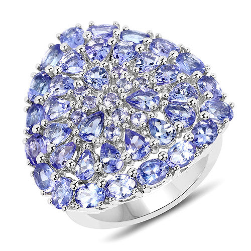 5.93 Carat Genuine Tanzanite .925 Sterling Silver Ring Bids.com