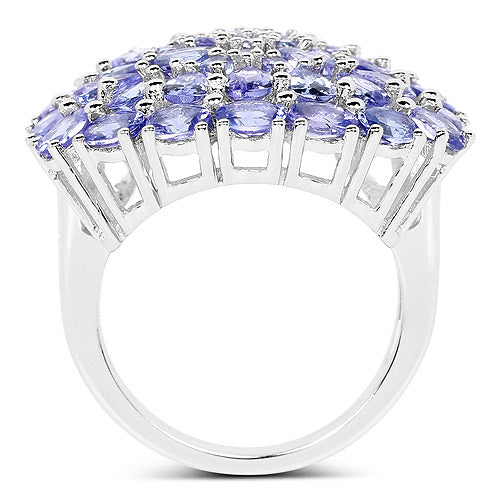 5.93 Carat Genuine Tanzanite .925 Sterling Silver Ring Bids.com