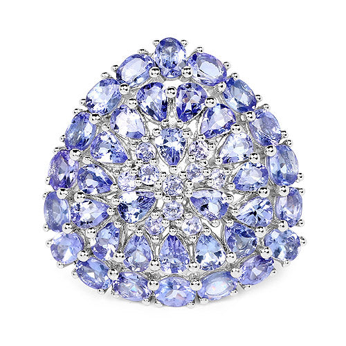 5.93 Carat Genuine Tanzanite .925 Sterling Silver Ring Bids.com
