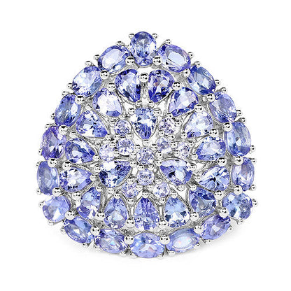5.93 Carat Genuine Tanzanite .925 Sterling Silver Ring Bids.com