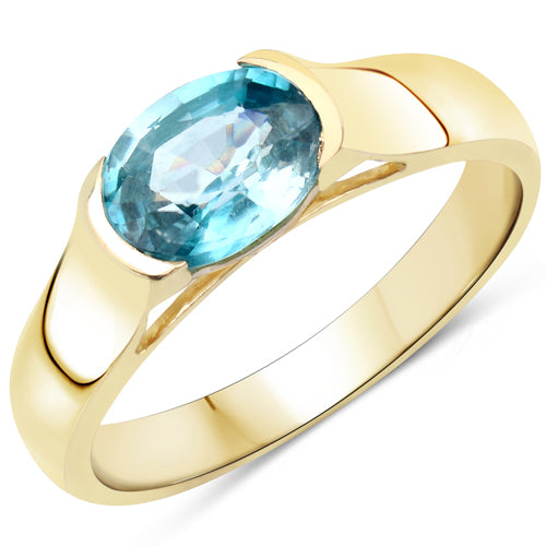 2.00 Carat Genuine Blue Zircon .925 Sterling Silver Ring Bids.com