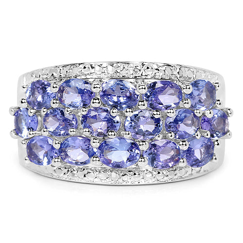 2.72 Carat Genuine Tanzanite .925 Sterling Silver Ring Bids.com