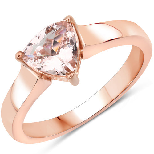 0.90 Carat Genuine Morganite .925 Sterling Silver Ring Bids.com