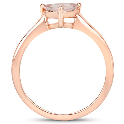 0.90 Carat Genuine Morganite .925 Sterling Silver Ring Bids.com