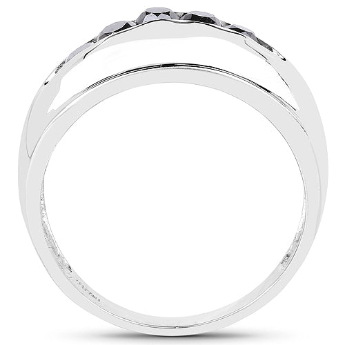 0.50 Carat Genuine Black Diamond .925 Sterling Silver Ring Bids.com