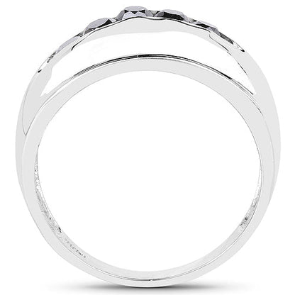 0.50 Carat Genuine Black Diamond .925 Sterling Silver Ring Bids.com